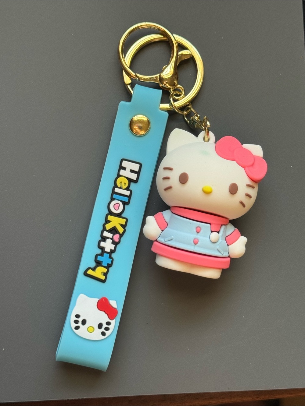 Hello Kitty Pink & Blue Silicone Bag Charm Keychain Charm NIP